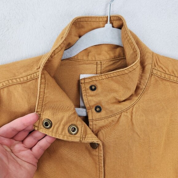 Madewell Jacket Womens XXS Mustard Tan Southlake Military Dark Sahara Tie Waist - Picture 3 of 11